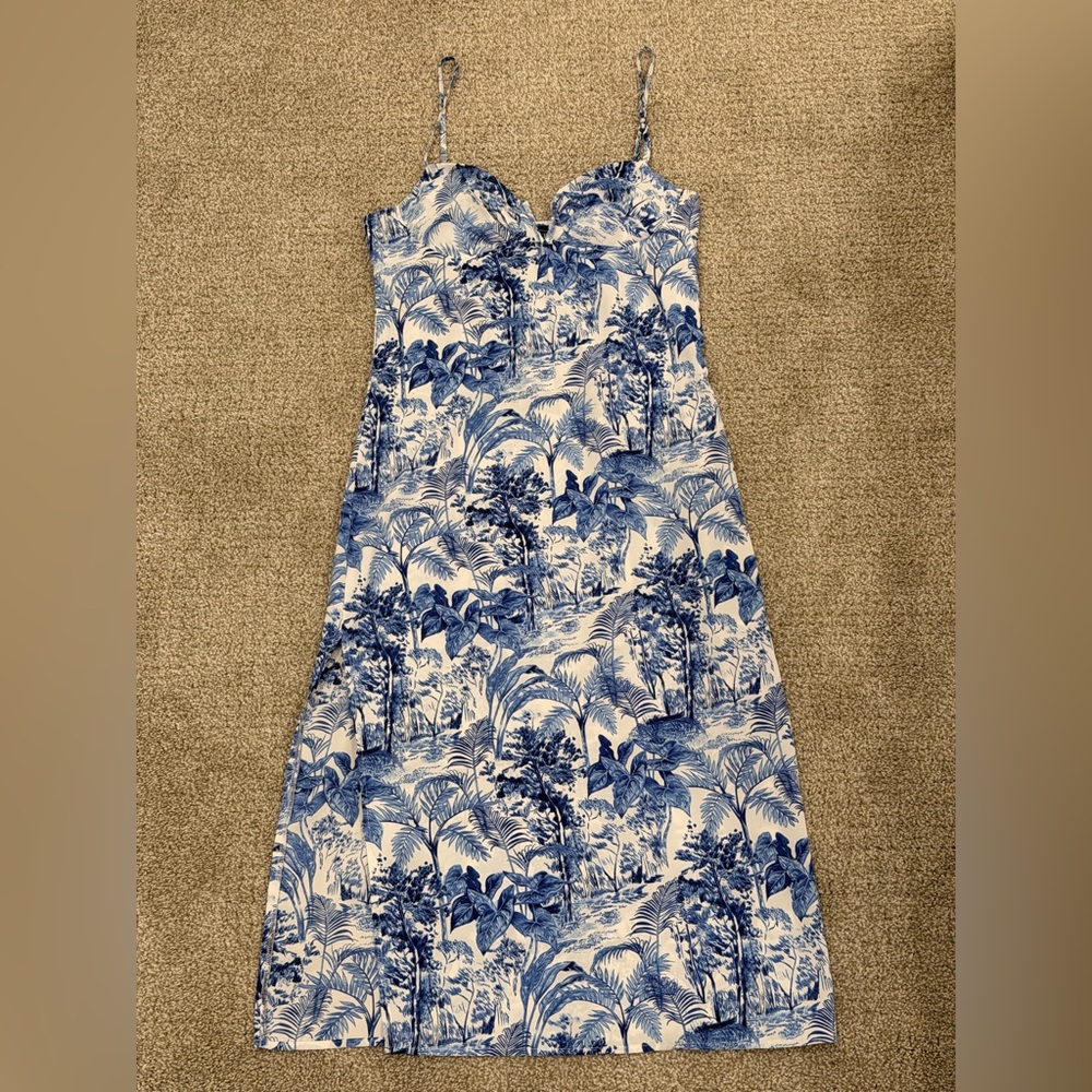Cider Blue and White Tropical Slip Dress - Picture 5 of 8